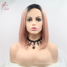 Heat Resistant Fiber Ombre Pink Colorlace Front Synthetic Wigs